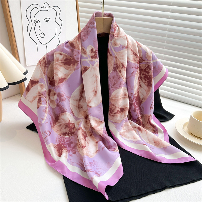Scarf Silk Square - Sciarpa quadrata grande stampata retrò da